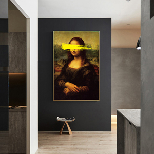 La Mona Lisa <span class=keywords><strong>de</strong></span> Leonardo <span class=keywords><strong>Da</strong></span> <span class=keywords><strong>Vinci</strong></span>, Reproducciones <span class=keywords><strong>de</strong></span> Pinturas en Lienzo, Cubre Ojos, Divertidas Cuadros Decorativos para Pared - Product Image 5
