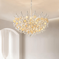 Lámpara de Techo Moderna LED de Estilo Nórdico, Lámpara Colgante de Lujo para Decoración de Sala de Estar o Dormitorio, Estilo Cristal Largo