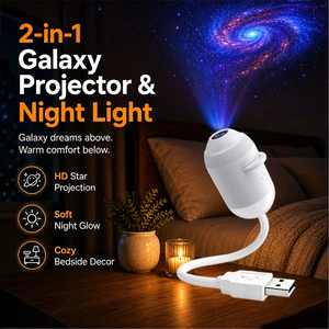 Projecteur LED USB 2026 en ABS, Veilleuse Galaxie Étoile Nébuleuse Aurore Ciel, Lumière Rotative Dynamique pour Chambre d'Enfant - Product Image 3