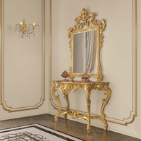 Table de console antique de luxe européen avec armoire d'entrée française miroir royal pour le salon