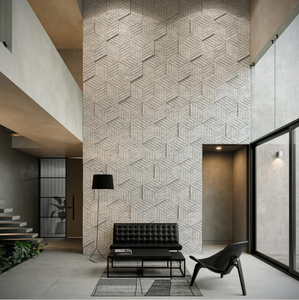 Azulejo <span class=keywords><strong>de</strong></span> pared <span class=keywords><strong>de</strong></span> fieltro PET Hexagonal <span class=keywords><strong>de</strong></span> corte en V, Material <span class=keywords><strong>de</strong></span> decoración moderna insonorizada, paneles acústicos <span class=keywords><strong>de</strong></span> Control <span class=keywords><strong>de</strong></span> sonido, pegado plano o escalonado - Product Image 3