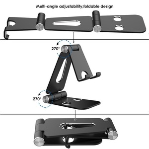 Supports de téléphone portable pliables réglables, support de tablette, support en aluminium solide pour tous les smartphones et tablettes, support de téléphone de bureau - Product Image 3