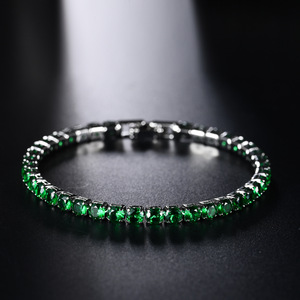 Direct Factory Sale TikTok Hot Selling Classic Style Women's Diamond <strong>Tennis</strong> <strong>Bracelet</strong> with <strong>Sapphire</strong> Zircon Stone Fashion Jewelry - Product Image 2