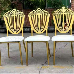 Sedie Chiavari Tiffanie Impilabili in Metallo Dorato per Eventi, Matrimoni <span class=keywords><strong>e</strong></span> Banchetti - Sconto Speciale - Product Image 1