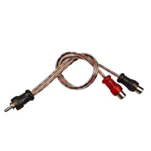 Factory wholesale <b>car</b> audio signal Y-splitter 1-to-2 male-to-female copper RCA cable transparent color - Product Image 2