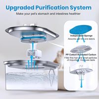 Distributeur d'eau automatique portable en acier inoxydable pour animaux de compagnie, silencieux, avec filtre intelligent et étanche, pour chiens et chats