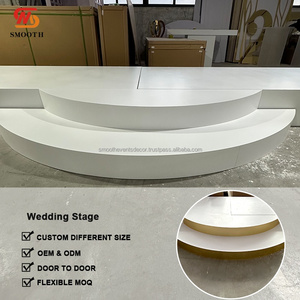 Fournitures de mariage lisses scène blanche avec étapes acrylique or scène plate-forme de sol scène pour la décoration d'événement - Product Image 4