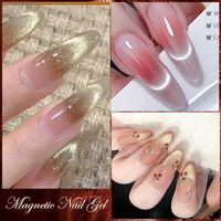 GELNAILY Vernis à ongles gel argenté doré longue durée Platinum Nail Art Painted Liner Gel Glitter Cat Eye Nail Gel Polish