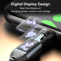 (Nuevo 2026) Cable de Carga Rápida y Datos 3 en 1 Tipo C (USB-C) de 9 Pines y 240W con Rotación de 540° y Pantalla Digital para Teléfono y Portátil, 5A