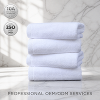 Serviettes de toilette personnalisables avec logo, en coton jacquard doux, blanches, pour adultes, usage hôtelier