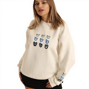 Sudadera extragrande de forro polar con logotipo personalizado, para mujer, estilo casual, hombros caídos, mezcla de algodón grueso, cómoda, para invierno. - Product Image 3