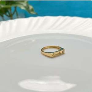 Modern Rectangle Signet Ring 925 Sterling Silver Custom <b>Name</b> Jewelry - Product Image 1