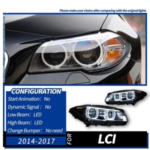 Feux avant <span class=keywords><strong>LED</strong></span> pour BMW F10 Série 5 F10 2011-2017, ensemble de phares <span class=keywords><strong>LED</strong></span>, mise à niveau des feux de jour à <span class=keywords><strong>LED</strong></span> Angel Eyes - Product Image 6