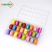 24 boîtes de présentation en plastique PET transparent pour macarons, biscuits, baklavas et autres friandises