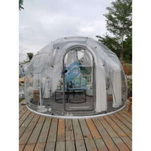 Maison à bulles étoilée tente transparente pavillon extérieur avec dôme en polycarbonate rouge filet d'hôtel jardin loisirs tonnelles pergolas - Product Image 1