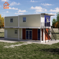 conteneur préfabriquées sur mesure à 2 étages, petite conteneur préfabriquée à plat, coucher avec toilettes et salle de bain
