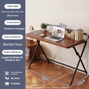 Table de chevet moderne pliable pour bureau d'ordinateur chambre à coucher pour petit appartement établi de bureau simple pour la maison salon debout - Product Image 6