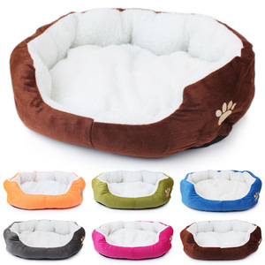 CHUUYU Super mignon hiver maison chat lit doux coton chiot et chien panier motif solide pour chat et chien copains - Product Image 3