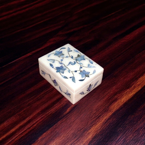 Stonecrafts International Marble Jewelry <b>Box</b> Floral Pattern Engraved Printing Rectangle Shape Customizable Options Model MOP0190 - Product Image 2