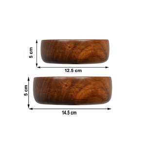 Bol en bois lisse traditionnel pour la restauration culturelle, pièce maîtresse décorative et présentation en restaurant, vaisselle haut de gamme à vendre - Product Image 4