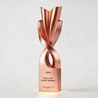 Trofeo de Resina Personalizado en Oro, Plata o Cobre, Chapado en Oro, Trofeo de Honor para Empleados Destacados