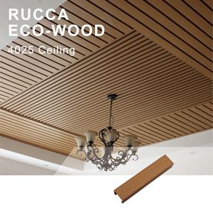 Rucca Dekorative Decke Holz PVC Kunststoff Verbund Falsche Decke für Innen Ausgesetzt Dekoration Halle Deckenplatten Design