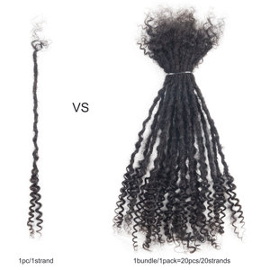 Extensiones de Cabello Humano 100% Natural, Estilo Dreadlock, Precio de Fábrica, Cabello Virgen Crudo, Goddess Locs con Puntas Rizadas - Product Image 2