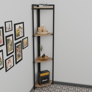 Étagère d'angle moderne à 4 niveaux avec pieds en métal durables, rangement multifonctionnel et peu encombrant pour salon, cuisine, meubles de maison - Product Image 2