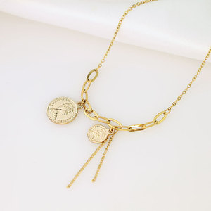 Gold Coin Charm Bracelet For Women Geometric Design Gift Jewelry Zinc Alloy Fashion Bracelet - Product Image 2