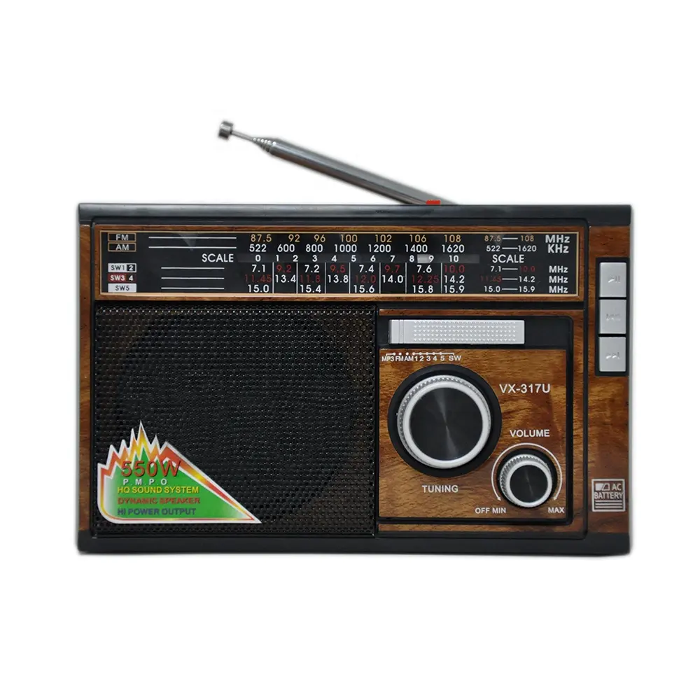 Tragbare Welt Radio X-Bass FM/AM/SM 3 Band mit USB MP3 Player (VX-317U)