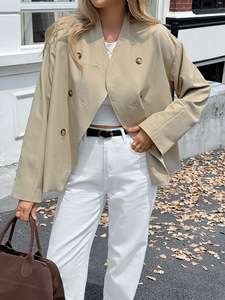 Capospalla da donna Slim Fit manica lunga Anti-strizzacervelli in tinta unita alla moda cappotti estetici da ragazza - Product Image 4