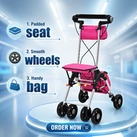 Chariot de courses en aluminium de haute qualité, capacité 80 kg, pliable manuellement, pour l'aide aux personnes âgées, marque NINGBO QUALITY, garantie 1 an