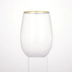Fabrik direkt Einweg-Plastik geschirr 16Oz 500ml transparentes Vintage Plastik Party Weinglas