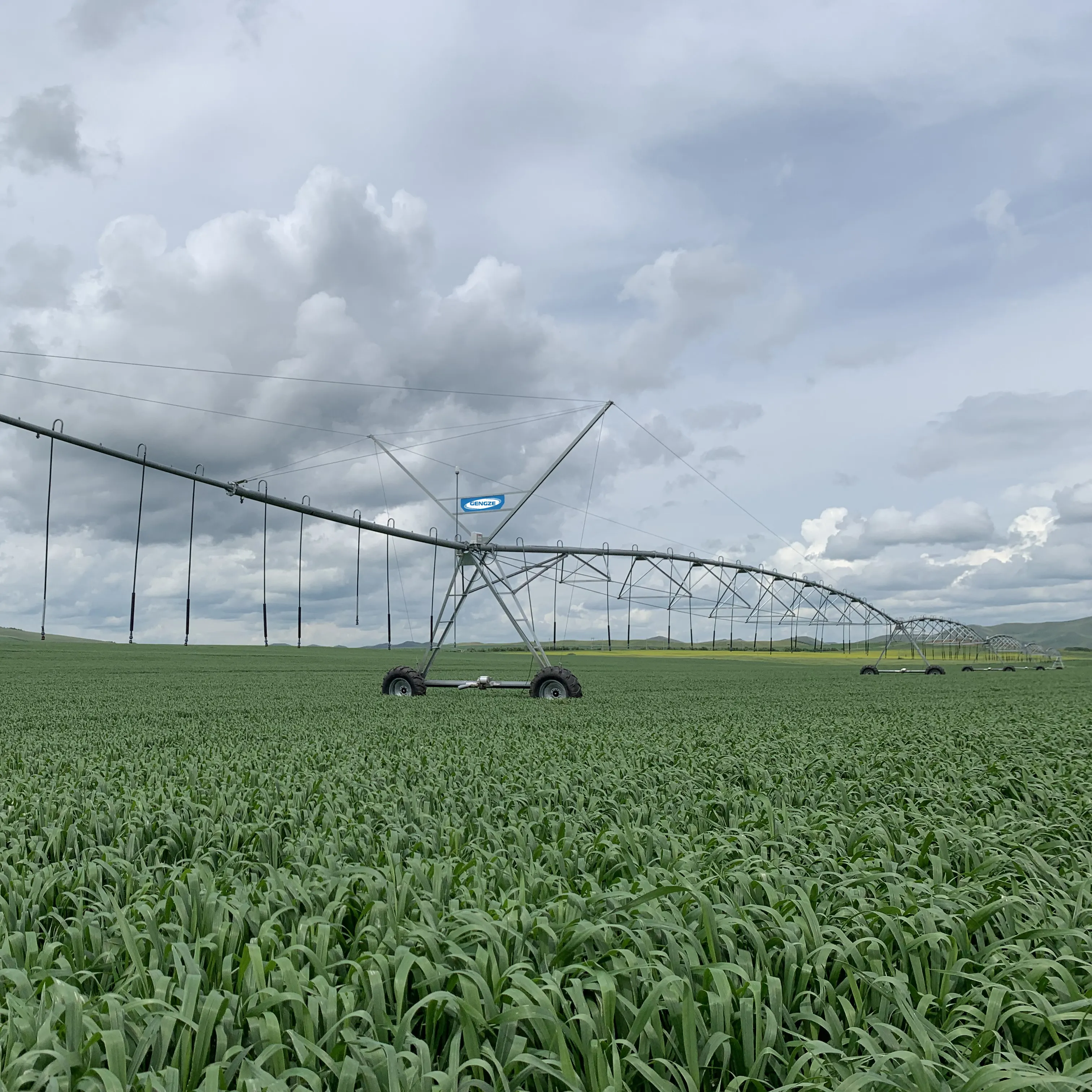 Sistema de riego por pivote central eléctrico, Máquina rociadora agrícola lineal, con movimiento