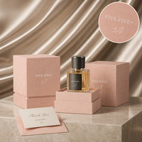 Boîte à parfum en carton rigide noir écologique sur mesure avec insert en mousse - Boîtes en papier cosmétique bleues et roses