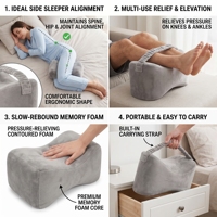 Coussin orthopédique pour genoux en mousse à mémoire de forme amovible de haute qualité, coussin contour pour les genoux pour dormir