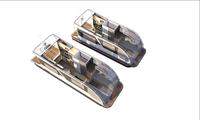 Luxe 24ft Aluminium 6 Personnes Sport Plaisir Yacht EVA PVC Moteur Hors-Bord Console Centrale pour Pêche Loisirs Travail Divertissement