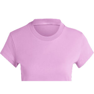 T-shirt à manches courtes à col rond pour femme, style streetwear, respirant, écologique, personnalisé, en molleton uni en coton biologique brodé - Product Image 4