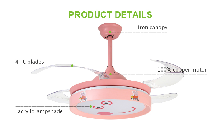 Breezelux 3 lighting effects children's bedroom light with fan