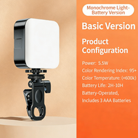 Luz de Relleno Portátil para Teléfono para Transmisión en Vivo y Fotografía - Lámpara LED RGB Compacta de Mano con Clip