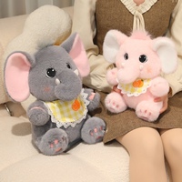 Schattig zittend olifant knuffeldier met fruit-slab, pluizig, grote oren, baby olifant knuffel voor kinderen, verjaardag, feestdag cadeau