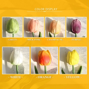 Venta caliente mediano Tulip simulación flor Artificial solo tallo de tulipán verdadera del tacto <span class=keywords><strong>para</strong></span> la decoración del hogar - Product Image 6