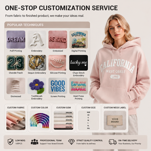 Felpa con Cappuccio Oversize da <span class=keywords><strong>Donna</strong></span> ODM/OEM, Pullover Casual con Spalle Scese e Tasca <span class=keywords><strong>per</strong></span> Autunno e Inverno - Product Image 4
