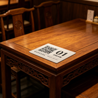 Plaque de table personnalisée en acier inoxydable avec code QR, pour restaurant, café, identification, commande, gravée