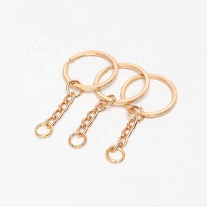 Vente en Gros Anneaux Brisés en Métal Plaqué Or Rose 25mm 30mm avec Chaîne et Fermoir Mousqueton pour Fabrication de Bijoux Porte-clés DIY - Product Image 6