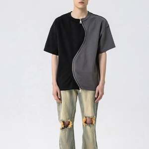 เสื้อยืดสองสีสำหรับผู้ชายเสื้อยืดโอเวอร์ไซส์แบบกำหนดเอง - Product Image 4