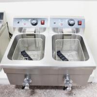 2025 Prix Offres Spéciales En Acier Inoxydable Friteuse Équipement De Cuisine Commerciale Double Réservoirs 12L Friteuse Électrique pour Restaurant