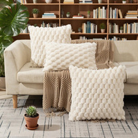Housse de coussin carrée douce personnalisable de luxe, couleur unie nordique, sans garnissage