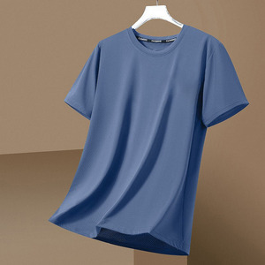 Oem customized new ice silk men's <b>tshirt</b> <b>summer</b> new men's quick drying short sleeved loose perspiration - Product Image 1