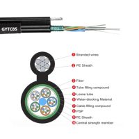 Cable de comunicación de red Autoportante 8 12 Core 48 G652D Ftth Fig8 Cable de fibra óptica GYXTC8Y GYXTC8S GYTC8Y GYTC8S 1KM 2KM